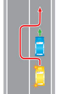 Выезд в нарушение требований, предписанных разметкой проезжей части дороги, на полосу, предназначенную для встречного движения